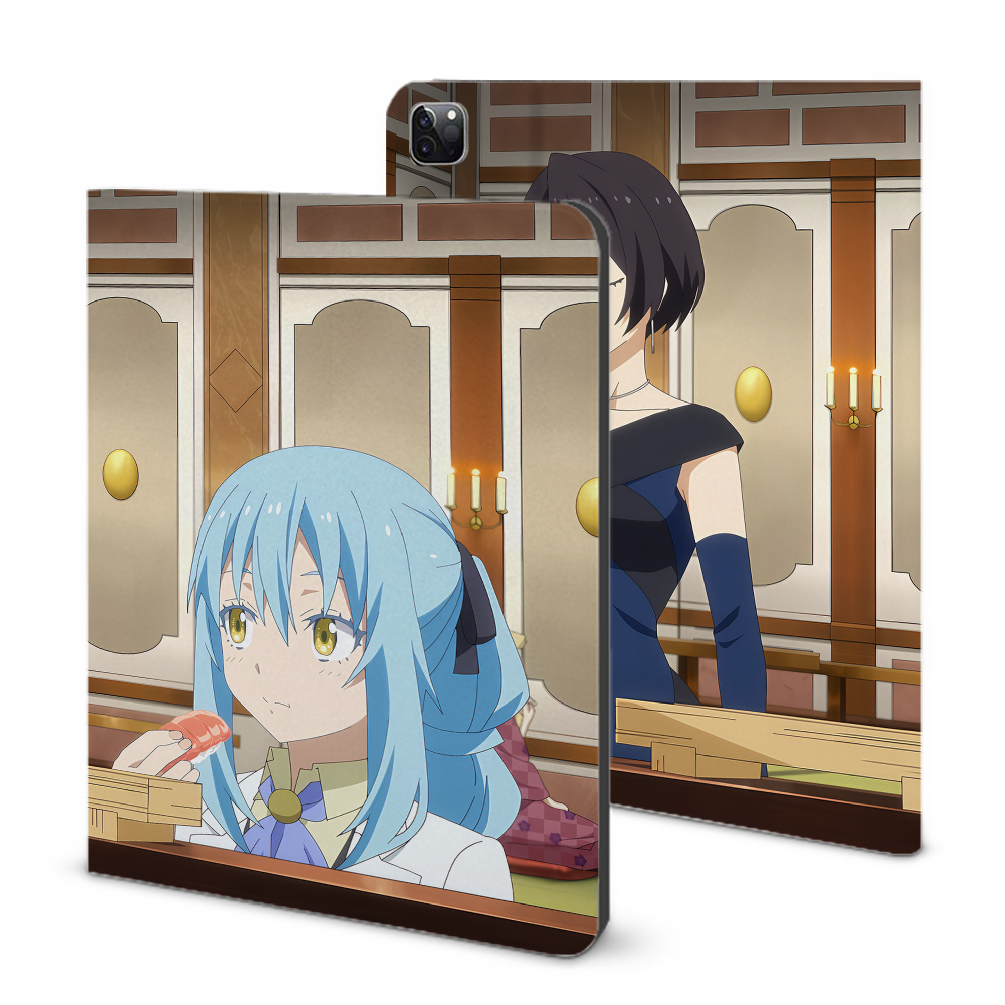 （画像用） 転スラ Regarding Reincarnated to Slime IPad ケース ブック型 PUレザー TPU 耐衝撃 軽量 薄型 ペン収納なし 全面保護 IPad 各モデル対応